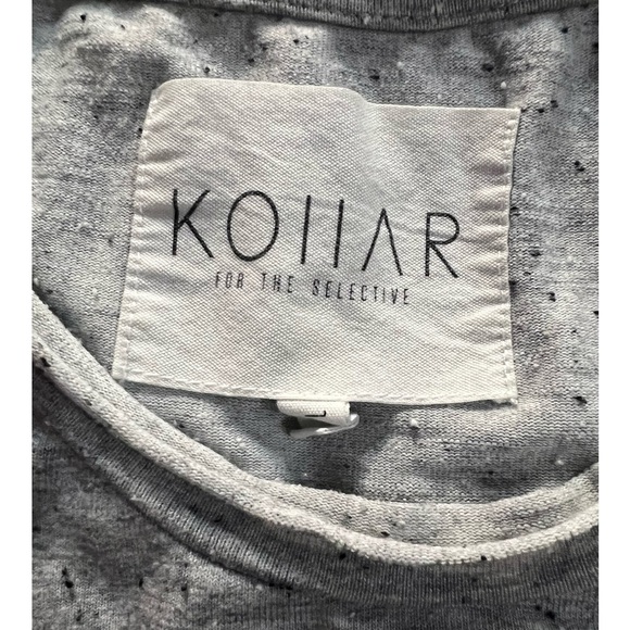 𝅺KOLLAR Light Grey Urban Fit Teen Young Man’s Trendy Tee, Size Small, Preloved - Picture 2 of 4